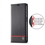 Nahast &auml;ri s&uuml;sinikkiust &uuml;mbris Samsung Galaxy S25 S24 S23 S22 S21 S20 Ultra FE S10 Plus Note20 Flip-rahakotile kaardihoidjaga Galaxy S24