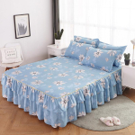 Ruffle seelikuga voodikate Kodu tekstiil Prinditud voodiseelik Magamistoa kattepleedid Voodikatted Voodilinad Tolmukate Voodipesu 3 tk/komplekt 3PC 180x200cm