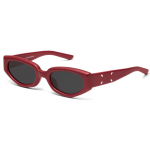 Gentle Monster X Maison Margiela Koost&ouml;&ouml; Ebakorrap&auml;rase Kujuga P&auml;ikeseprillid Valgete Nelja &Otilde;mblusega K&uuml;ljel Unisex P&auml;ikeseprillid Punane MM205LEATHERLR1 Basic Packaging-Eyeglass Case+Box,55,Red