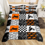 Mustusekrossi Tekikate Komplekt Motokrossi V&otilde;idus&otilde;itja Voodipesu Komplekt Lastele Poistele Teismelistele V&otilde;idus&otilde;idu Mootorratta Tekikate Mootorratta Voodipesu 135x200cm