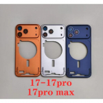 Tagakaas OEM iPhone 17 Pro Maxile Tagumine Akukaas Tagumine Klaas &Scaron;assiiraami ja SIM-kaardi hoidikuga K&uuml;ljed iPhone 17 Pro Maxile 17 oranž