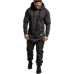 Meeste Spordi Soe Fliisist Onesie Kohev Lounge T&auml;iskasvanute &Uuml;heosaline Meeste Jumpsuit Kapuutsiga Onesied T&auml;iskasvanutele Jooksmiseks Lukuga &Uuml;likond XL hall