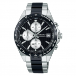 SEIKO SELECTION SBTR043 Kuup&auml;ev Must x H&otilde;bedane Roostevaba H&otilde;bedane x Must [Seiko Kell] Meeste Kell, Patareitoitega Kvarts, Kronograaf, Kalender, Tihviku,