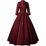 Vintage Victoria K&otilde;rge Kaelusega Ruffle'idega Maxi Kleit, 3/4 Varrukaga A-l&otilde;ikeline Renessanss-kleit Naistele, Ideaalne Cosplay, Halloweeni ja Maskeraadipidudeks XS punane