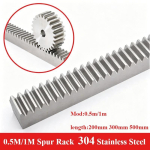 0,5M 1M 304 roostevabast terasest hammaslatt 0,5 1 moodul sirgete hammastega ajamihammaslatt Pikkus 200/300/500mm 5x5 5x8 5x10-15x15 Silindriline hammaslatt 0.5Mod 6x6x200mm gray