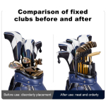 Golfikepi korraldaja mahutab 9 keppi Golfikepi hoidja riiul Reguleeritava laiusega Golfikepi presentatsioonihoidik Vibratsioonivastane golfikepi jaoks China Mainland black