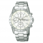 [SEIKO SELECTION] SBTQ039 Meeste k&auml;ekell &ndash; Patareitoitega kvarts, Kronograaf, Valge sihverplaat, Roostevabast terasest