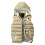 Talvine sulevest Meeste vabaaja vest, meeste varrukateta jakk, suur suurus 5xl, soe meeste vest, mantlid XL beige