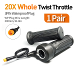 12V-72V WUXING 20X T&auml;isp&ouml;&ouml;rdega gaasihoob Elektriratta parem k&auml;epide 3-pin SM/Veekindel pistik Harjadeta mootoriga jalgratas black