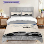Jesko Koenigsegg Stiilne Superauto Voodipesu (1 * tekikott + 2 * padjap&uuml;&uuml;ri, ilma s&uuml;damikuta) 2D Lame J&otilde;ulu-s&uuml;nnip&auml;evakingitus Voodipesukomplekt 135x200cm