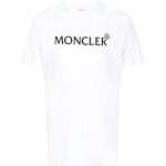 Moncler SS22 Logo Kirjadega &Uuml;mmarguse Kaelusega T-s&auml;rk Meeste T-s&auml;rgid Valge H20918C000258390T001 XXL white