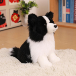 Simulatsioon Border Collie pehmo realistlik pl&uuml;&uuml;sist m&auml;nguasi nutikas koer lemmiklooma lohutuspall peo rekvisiidid kingitused about 25cm black