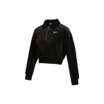 Nike Sportswear Naiste Sametine Kolmveerand Zip T-s&auml;rk Must DQ5939-010 XL must