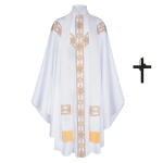 Kiriku pastor Tseremooniameister Tseremooniakuub Preestri r&uuml;&uuml; Kleit Kiriku missa r&uuml;&uuml; R&uuml;&uuml; stoolaga ja ristidega Kaelakee naistele meestele XXXL valge