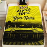 1 tk Kohandatud Nimega BVB Mustriga Flanellitekk Sobib K&otilde;ikideks Hooaegadeks Kodu Dekooriks Soojus ja Mugavus Kingitused P&uuml;hade Kingitus -HE49 80cm x 120cm yellow