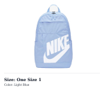 Nike Pol&uuml;ester Seljakott Tavaline Unisex Hele Sinine BA5876-436 One Size 1 helesinine v&auml;rv