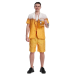 Uus Oktoberfesti &Otilde;lle Cosplay Kost&uuml;&uuml;m Meestele Naistele Baiieri Pidulik Riietus Kollane &Otilde;lle &Uuml;likond 3D Prinditud R&otilde;ivad Karnevali Peo Komplekt S beige