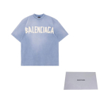 Balenciaga Sinine Teip-t&uuml;&uuml;pi T-s&auml;rk 739784TOVA94530 M-No Original Gift Bag Or Gift Box gray