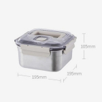LocknLock Hingav Ruudukujuline Roostevabast Terasest Kimchi S&auml;ilitusn&otilde;u 1 Container (2.4L, Square) white