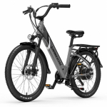 LANKELEISI ES500PRO Elektrijalgratas, 500W mootor, 48V 14.5Ah eemaldatav aku, 24 paksude rehvidega linnas&otilde;idu e-jalgratas Grey