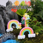 4tk/komplekt Star Rainbow Cloud Mini v&auml;rviline haldjaaia terraariumi kujukeste dekoratiivkomplekt