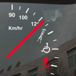 Kiiruse&uuml;letamise ohutu hoiatus Naljakas spidomeetri klaster, vin&uuml;&uuml;list autokleebise kaitseraua kleebis 20cm high