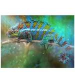 Teemantv&auml;rvimine Ristpistes Kameeleon Teemanttikandid &Uuml;mar teemantmosaiikpildid 20X30CM