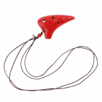 Mini 6 auguga Alto Tone C kaelakee Ocarina keraamiline must keraamika fl&ouml;&ouml;dipill riputusk&ouml;iega