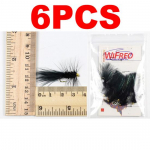 Wifreo 6PCS Forell-k&auml;rbsep&uuml;&uuml;k k&auml;rbsed Streamer Fly Muddler Muna Leech Peacock Zonkers Deceiver Minnow krevett kunstlik peibutis&ouml;&ouml;t