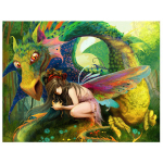 DIY teemantmaal T&auml;is&uuml;mmargune inglidraakoni teemanttikandid maastik ristpistes t&auml;iskivi 20X30CM