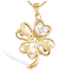 Les Tr&eacute;sors De Lily [C7061] - kullatud ripats 'Clover' valge kuld - 30x20 mm valge
