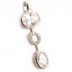 Les Tr&eacute;sors De Lily [D7508] - Pendentif Argent 'Diana' Blanc valge