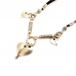 Les Tr&eacute;sors De Lily [E5752] - Collier Cr&eacute;ateur 'Les Souvenirs du Pass&eacute;' Noir Argent&eacute; must