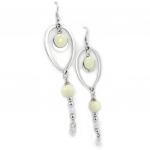 NOA [G0445] - Boucles Cr&eacute;ateur 'Princesse Pop' ivoire argent&eacute; beež