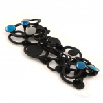 NOA [H8840] - Bracelet Cr&eacute;ateur 'Arlequin' turquoise gris t&uuml;rkiissinine