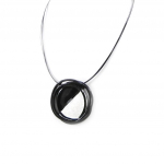 NOA [I2216] - Collier Cr&eacute;ateur 'Coloriage' noir blanc valge