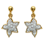 Les Tr&eacute;sors De Lily [I9772] - kullatud k&otilde;rvar&otilde;ngad 'Flora' valgest kullast - 18x10 mm kuld