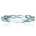 Les Tr&eacute;sors De Lily [J0986] - Bracelet Acier 'Chor&eacute;graphie' argent&eacute; - 62 mm 8 mm h&otilde;be