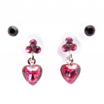 Les Tr&eacute;sors De Lily [J2298] - 2 paires de boucles 'Sissi' rose Heleroosa