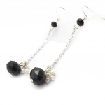Les Tr&eacute;sors De Lily [J7834] - Boucles Cr&eacute;ateur 'Mineralia' noir must