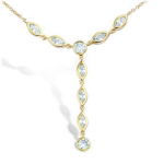 Les Tr&eacute;sors De Lily [L7054] - Collier Plaqu&eacute;-Or 'D&eacute;esse' blanc dor&eacute; - 35x3 mm kuld