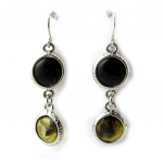 Les Tr&eacute;sors De Lily [N0768] - Boucles Cr&eacute;ateur 'Scarlett' marron noir h&otilde;be