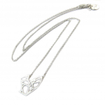 7bis [P3904] - K&auml;sitsi valmistatud h&otilde;bedane 'Origami' (orav) kaelakee - 15x14 mm h&otilde;be