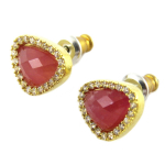 7bis [Q1388] - K&auml;sitsi valmistatud k&otilde;rvar&otilde;ngad  Sissi  roosa valge kuld (labradoriit) - 10x8 mm Heleroosa