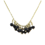 7bis [Q6246] - k&auml;sitsi valmistatud Boho mustast kullast kaelakee (puit) - 4 mm must