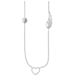 Les Tr&eacute;sors De Lily [Q9391] - Collier Argent artisanal 'Les Ailes d'Amour' argent&eacute; (rhodi&eacute;) - aile 17x5 mm h&otilde;be
