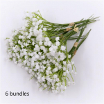 6 kimpu kunstlik beebi hingamislill Gypsophila valge pulmafoto rekvisiidiks kodukaunistuseks valge