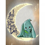 Teemantmaaling Teemanttikandid Kuu ja Elephant 5D Teemantmosaiik Ristpistes Kodukaunistus 20X30CM