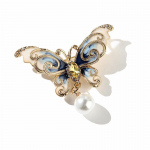 Naiste Butterfly Pin Enamel Pearl Insect Pin sinine