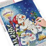 5D teemanttikandid &ouml;&ouml;kull t&auml;ispuur ruudukujuline kunst Rhinestone teemantmaaling loomamosaiik lumi k&auml;sit&ouml;&ouml;komplekt kodukaunistus Full Round (20X30CM)